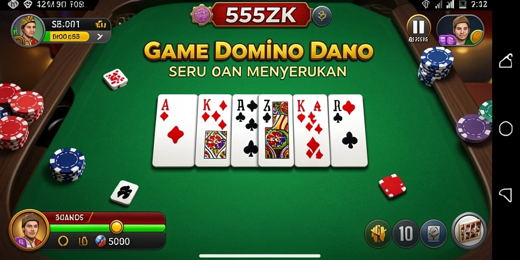 Tampilan gameplay <strong>555ZK</strong> dengan serunya bermain Domino.