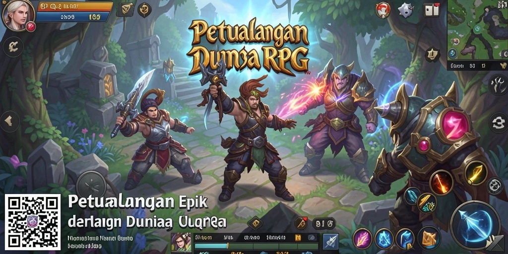 Tangkapan layar gameplay 8QR menampilkan aksi seru dalam RPG.