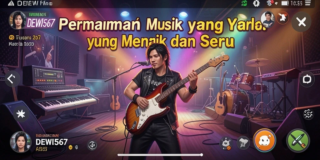 Screenshot gameplay DEWI567 menampilkan interaksi seru dalam permainan musik.