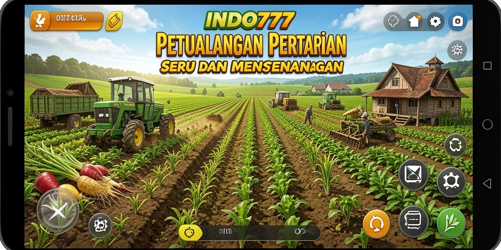 Screenshot gameplay INDO777 yang menampilkan aktivitas bertani yang menyenangkan.