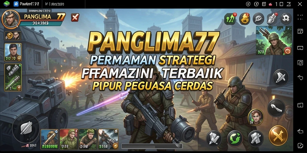 Tangkapan layar gameplay PANGLIMA77 yang menunjukkan pertempuran strategi.