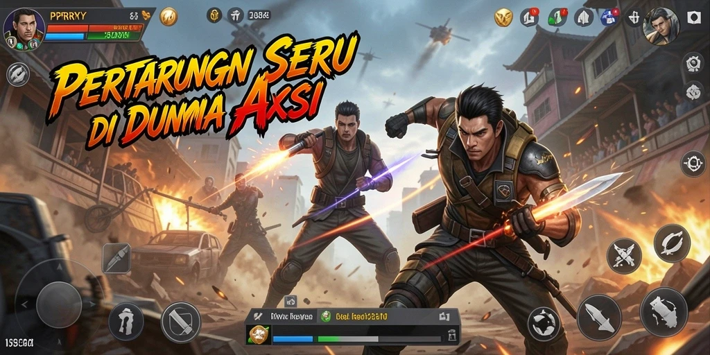 Tangkapan layar utama PPRRYY menunjukkan gameplay aksi yang mengesankan.