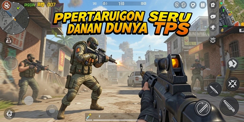 Screenshot PRG007 menampilkan aksi pertempuran TPS yang intens.