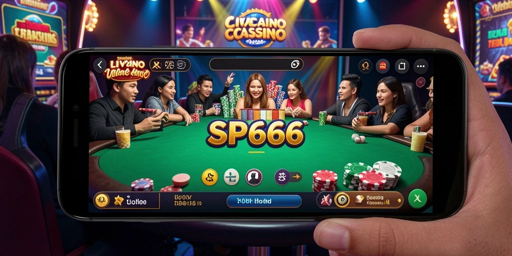 Tampilan screenshot SP666 memperlihatkan momen seru dalam Live Casino.