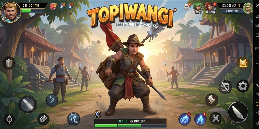 Tampilan aksi seru dalam game strategi TOPIWANGI.